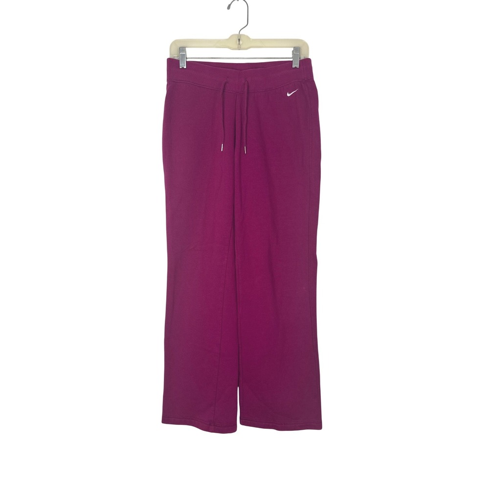 Nike Sweatpants Womens M Magenta Pink Drawstring Rib Waist Embroidered Swoosh